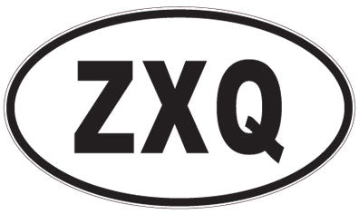 ZXQ - 3 Letter Initials Oval Magnet