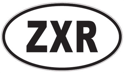 ZXR - 3 Letter Initials Oval Sticker