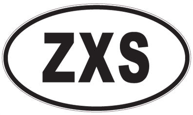 ZXS - 3 Letter Initials Oval Sticker