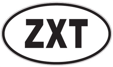 ZXT - 3 Letter Initials Oval Magnet