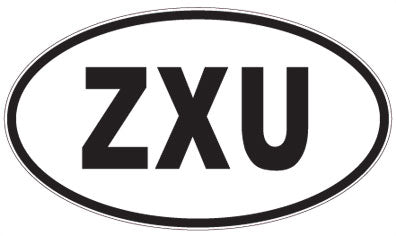 ZXU - 3 Letter Initials Oval Sticker