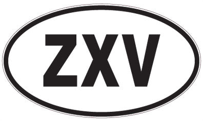 ZXV - 3 Letter Initials Oval Sticker