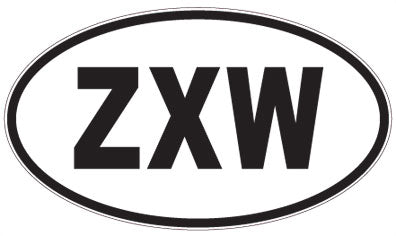 ZXW - 3 Letter Initials Oval Magnet
