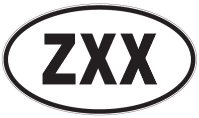 ZXX - 3 Letter Initials Oval Sticker