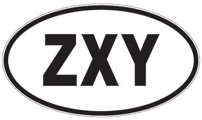 ZXY - 3 Letter Initials Oval Sticker