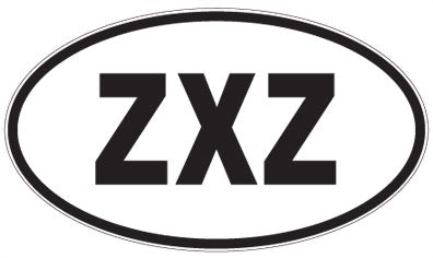 ZXZ - 3 Letter Initials Oval Sticker