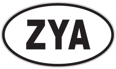 ZYA - 3 Letter Initials Oval Sticker