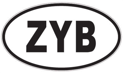ZYB - 3 Letter Initials Oval Magnet