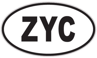 ZYC - 3 Letter Initials Oval Sticker