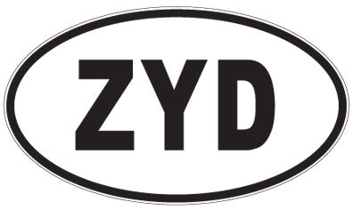 ZYD - 3 Letter Initials Oval Sticker