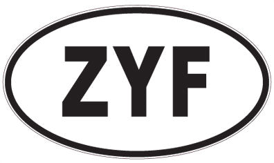 ZYF - 3 Letter Initials Oval Sticker