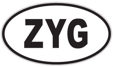 ZYG - 3 Letter Initials Oval Sticker