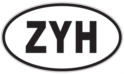 ZYH - 3 Letter Initials Oval Magnet
