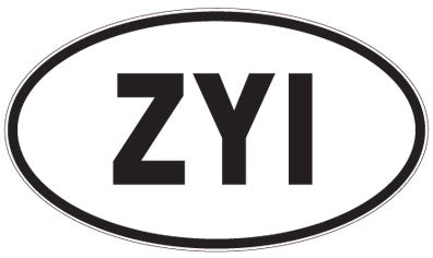 ZYI - 3 Letter Initials Oval Magnet
