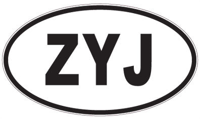 ZYJ - 3 Letter Initials Oval Sticker