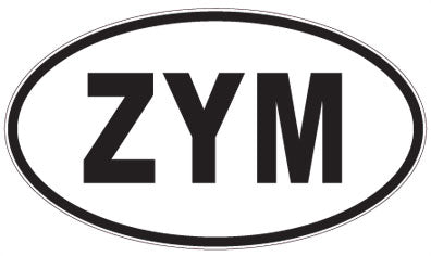 ZYM - 3 Letter Initials Oval Sticker