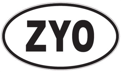 ZYO - 3 Letter Initials Oval Magnet