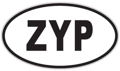 ZYP - 3 Letter Initials Oval Sticker
