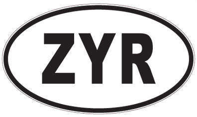 ZYR - 3 Letter Initials Oval Magnet