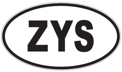 ZYS - 3 Letter Initials Oval Sticker