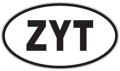 ZYT - 3 Letter Initials Oval Sticker