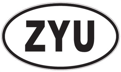 ZYU - 3 Letter Initials Oval Sticker