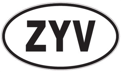 ZYV - 3 Letter Initials Oval Sticker