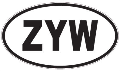 ZYW - 3 Letter Initials Oval Magnet