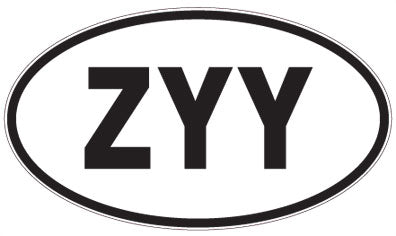 ZYY - 3 Letter Initials Oval Magnet
