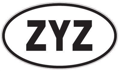 ZYZ - 3 Letter Initials Oval Sticker