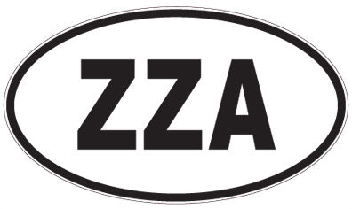 ZZA - 3 Letter Initials Oval Sticker