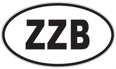 ZZB - 3 Letter Initials Oval Sticker