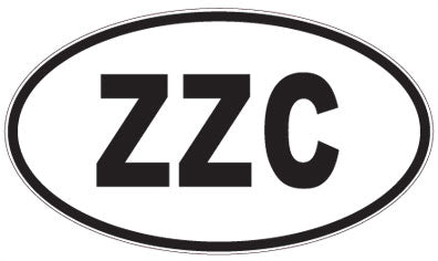 ZZC - 3 Letter Initials Oval Magnet