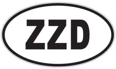 ZZD - 3 Letter Initials Oval Sticker