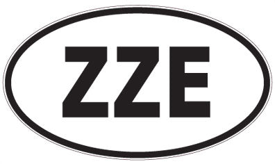 ZZE - 3 Letter Initials Oval Sticker
