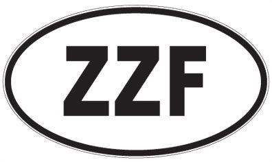 ZZF - 3 Letter Initials Oval Sticker
