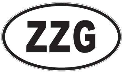 ZZG - 3 Letter Initials Oval Sticker