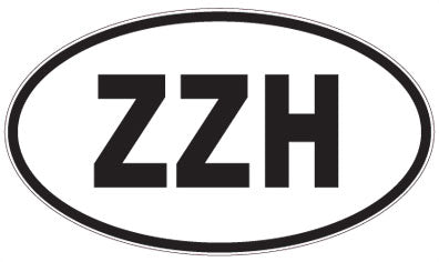 ZZH - 3 Letter Initials Oval Sticker