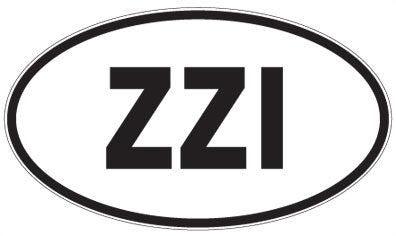 ZZI - 3 Letter Initials Oval Magnet
