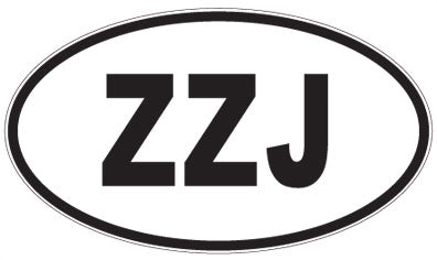 ZZJ - 3 Letter Initials Oval Magnet