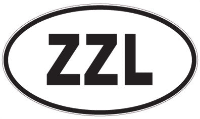 ZZL - 3 Letter Initials Oval Magnet