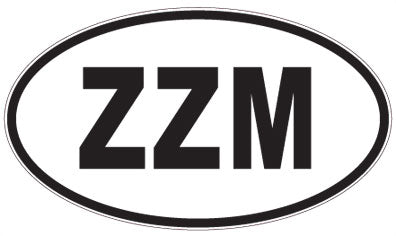 ZZM - 3 Letter Initials Oval Magnet