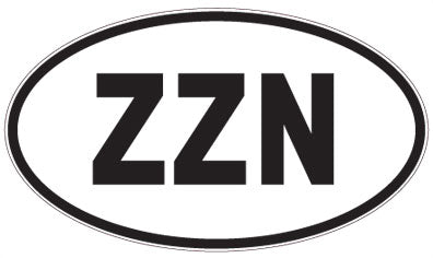 ZZN - 3 Letter Initials Oval Sticker