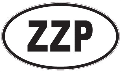 ZZP - 3 Letter Initials Oval Magnet