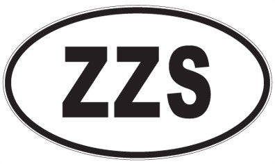 ZZS - 3 Letter Initials Oval Magnet