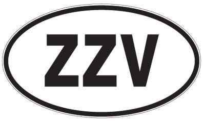 ZZV - 3 Letter Initials Oval Sticker
