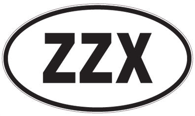 ZZX - 3 Letter Initials Oval Sticker