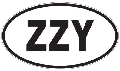 ZZY - 3 Letter Initials Oval Magnet
